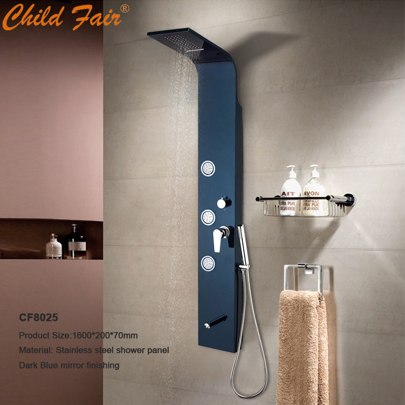 Panou de duș din oțel inoxidabil CF8025, Panouri de duș de baie, duș de masaj